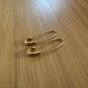 14k Gold Safety Pin Earring PAIR
